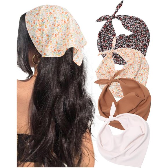 Accessories - 4 Pcs Polyester Triangle Headbands for Women Hair Accessories Boho Casual